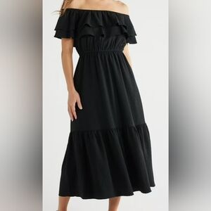 NWT | Elegant Black Off-Shoulder Dress
